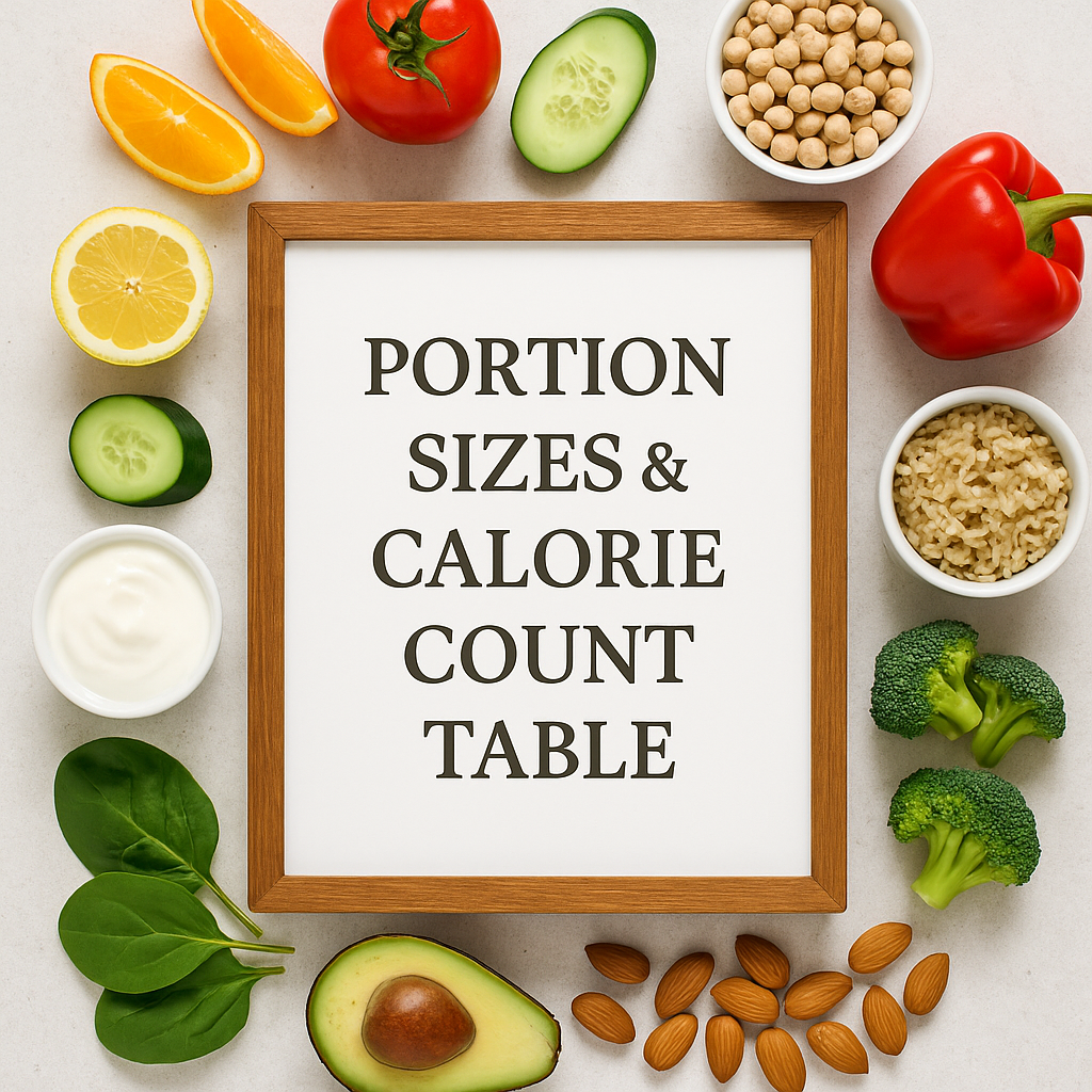 Portion Sizes & Calorie Count Table